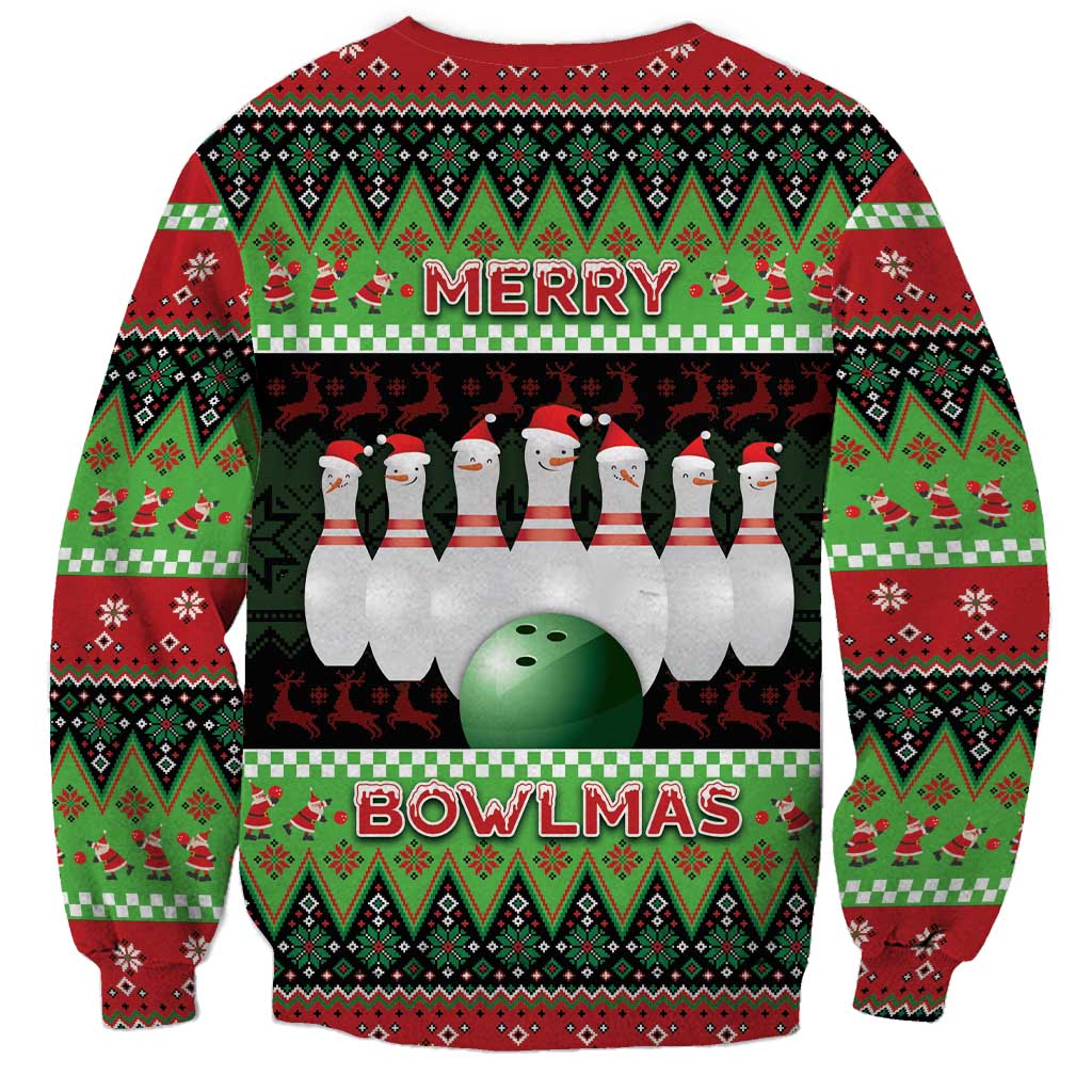 Bowling Christmas Sweatshirt Merry Bowlmas - Wonder Print Shop