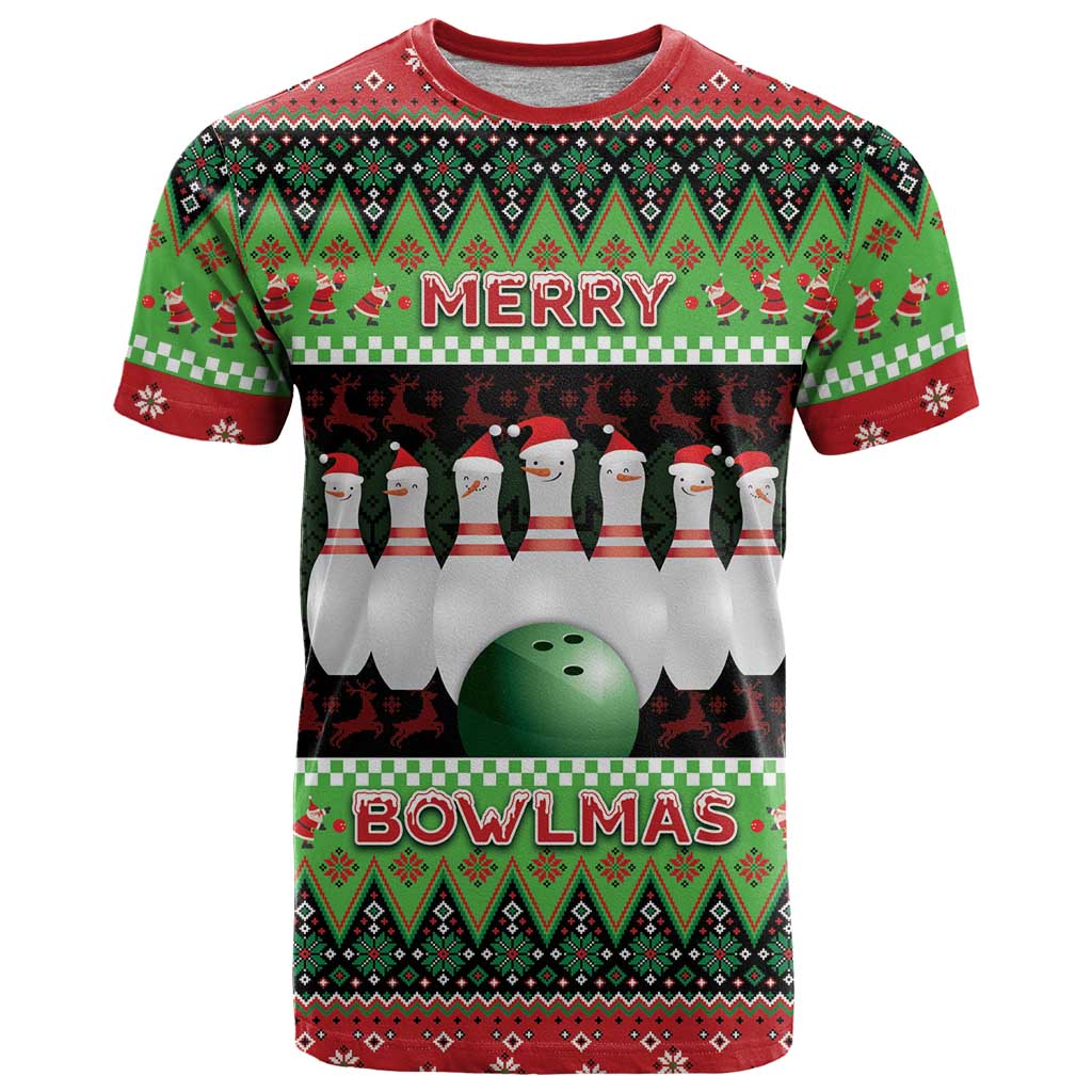 Bowling Christmas T Shirt Merry Bowlmas - Wonder Print Shop