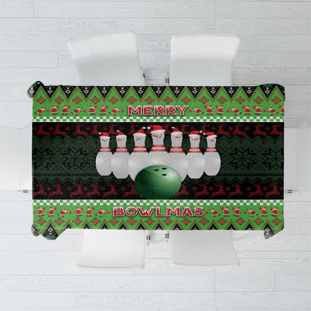 Bowling Christmas Tablecloth Merry Bowlmas - Wonder Print Shop