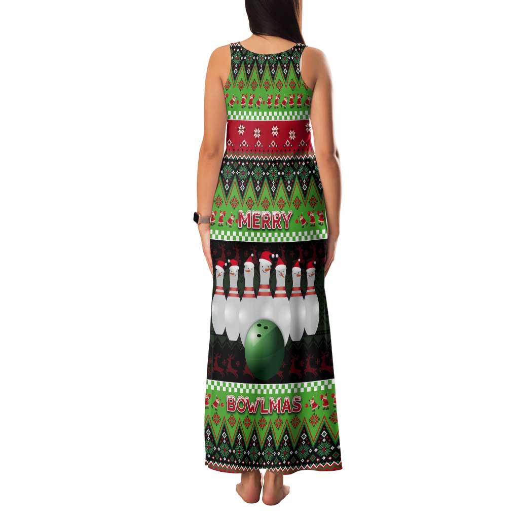 Bowling Christmas Tank Maxi Dress Merry Bowlmas - Wonder Print Shop