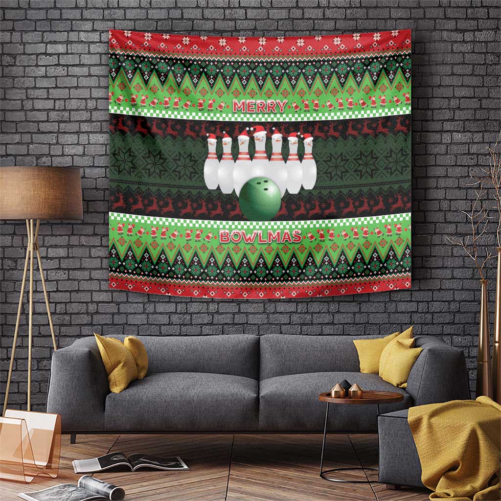 Bowling Christmas Tapestry Merry Bowlmas - Wonder Print Shop