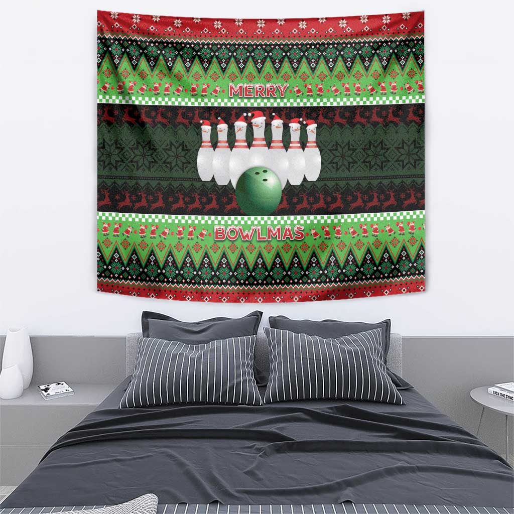 Bowling Christmas Tapestry Merry Bowlmas - Wonder Print Shop