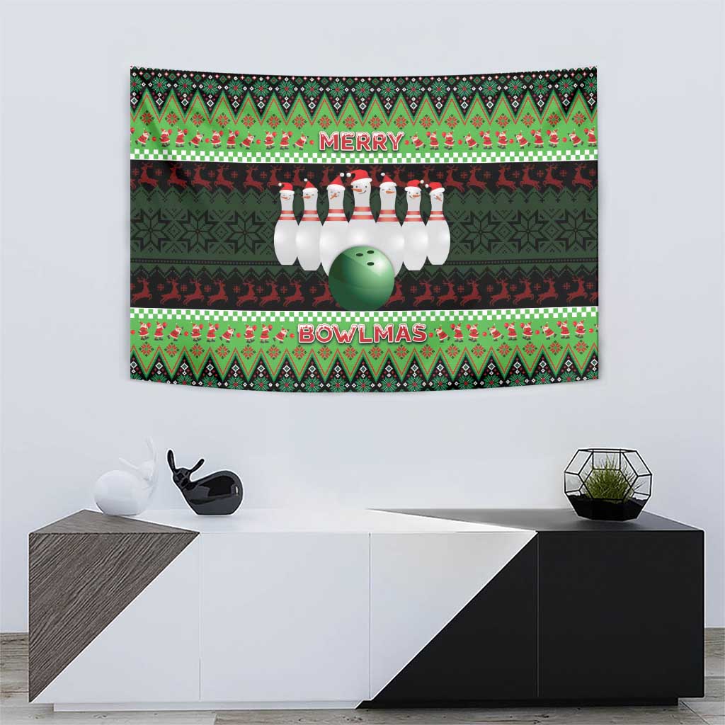 Bowling Christmas Tapestry Merry Bowlmas - Wonder Print Shop