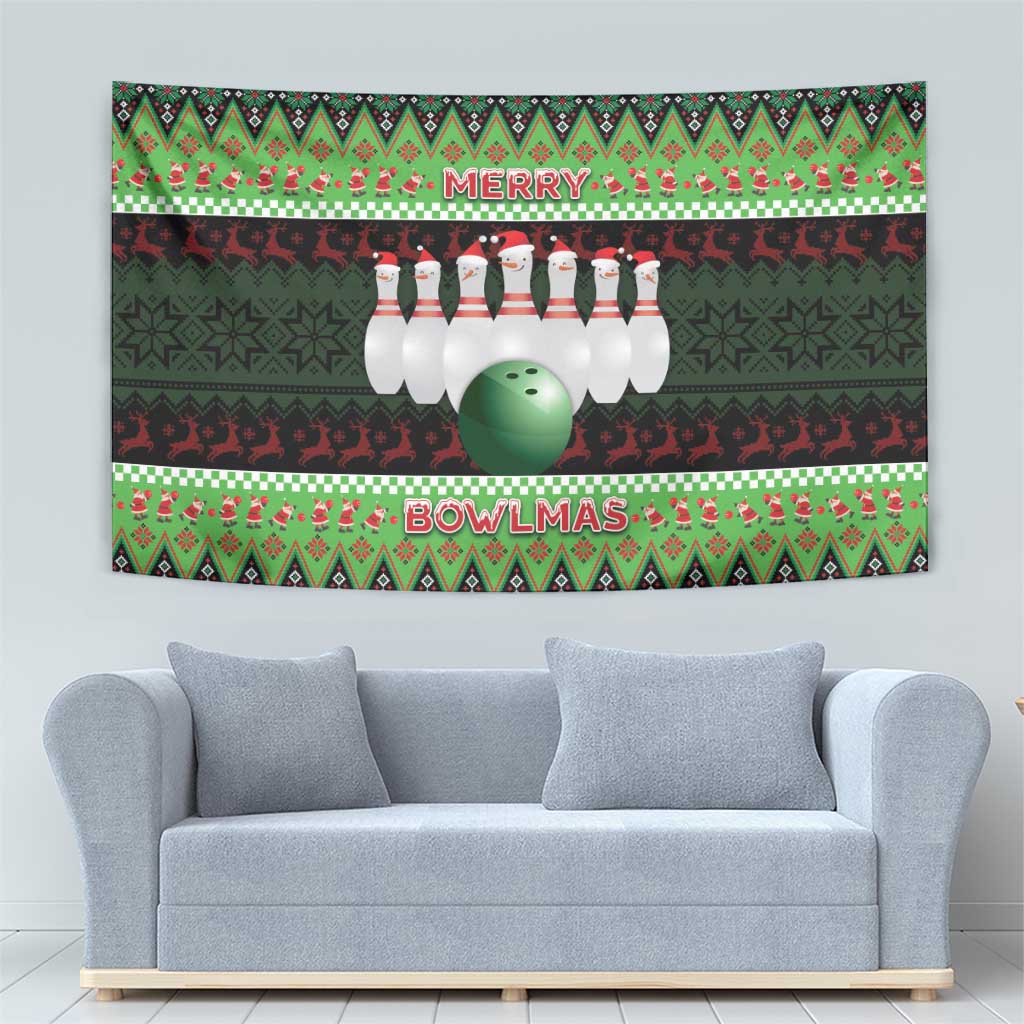 Bowling Christmas Tapestry Merry Bowlmas - Wonder Print Shop