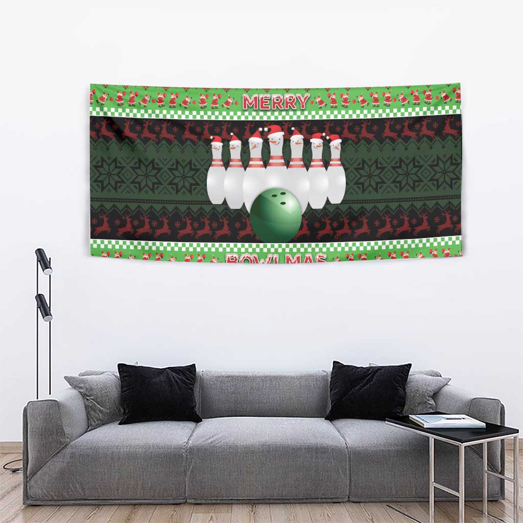 Bowling Christmas Tapestry Merry Bowlmas - Wonder Print Shop