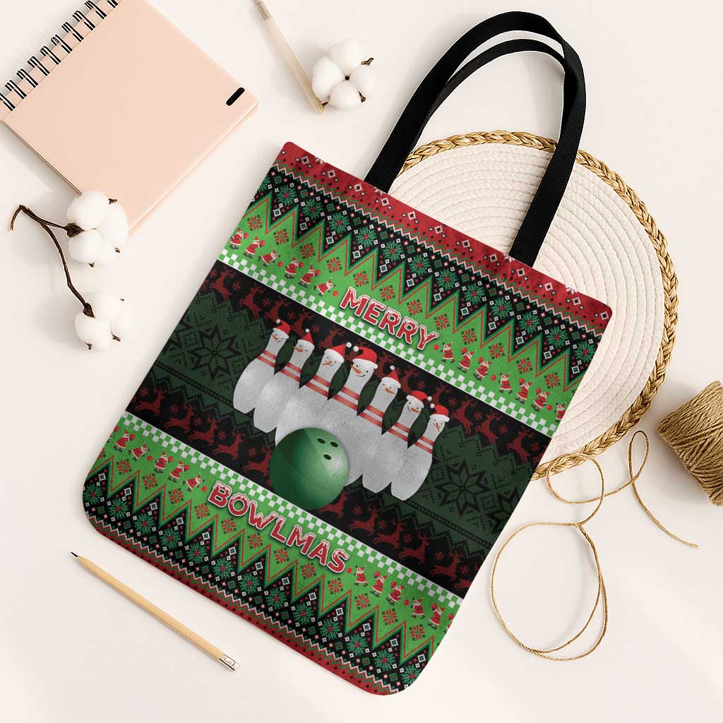 Bowling Christmas Tote Bag Merry Bowlmas - Wonder Print Shop