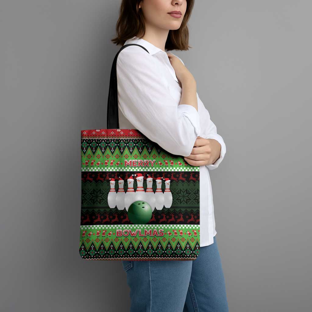 Bowling Christmas Tote Bag Merry Bowlmas - Wonder Print Shop