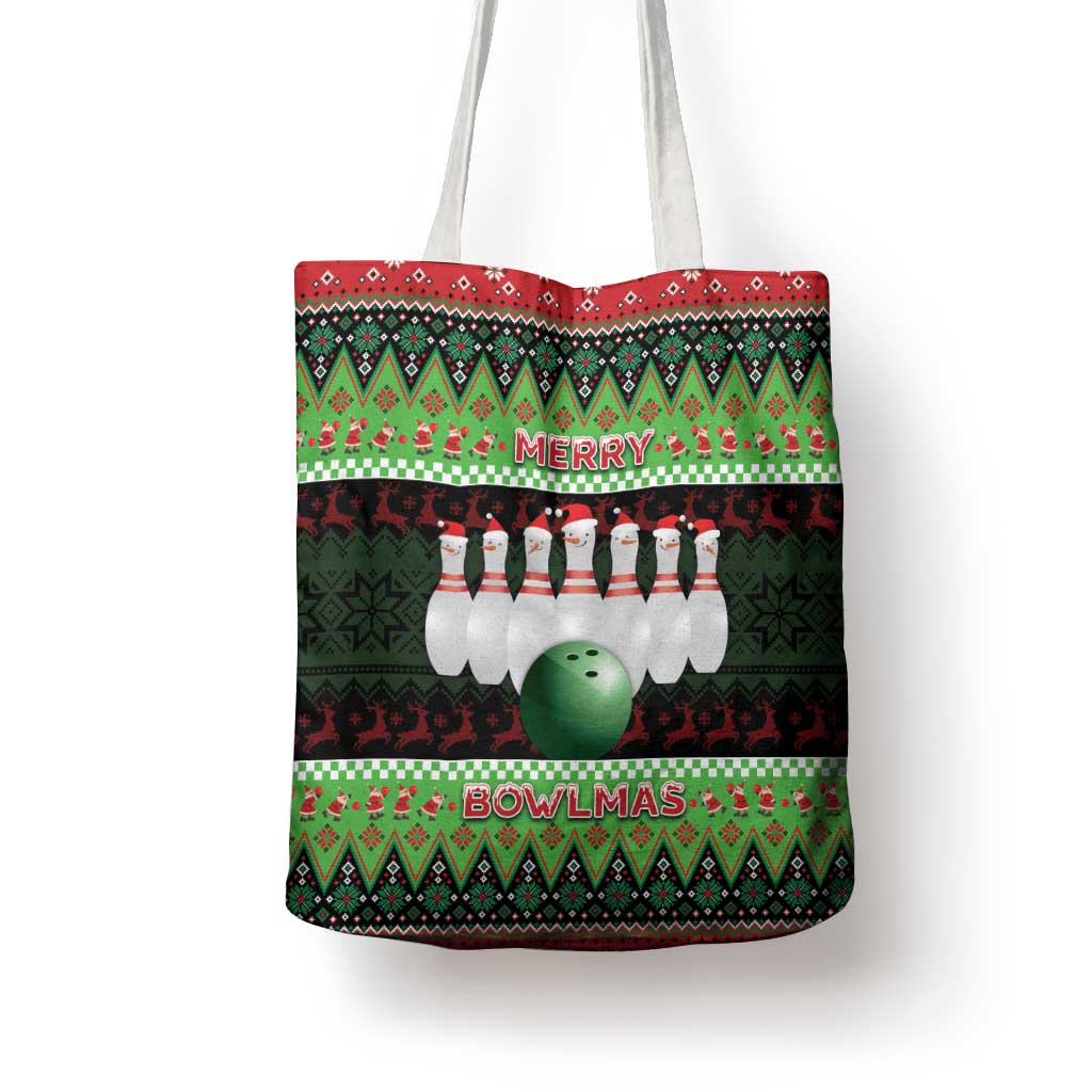 Bowling Christmas Tote Bag Merry Bowlmas - Wonder Print Shop