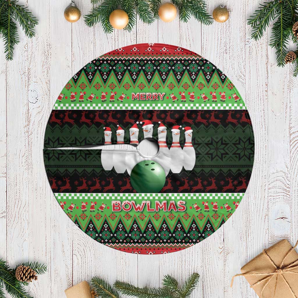 Bowling Christmas Tree Skirt Merry Bowlmas - Wonder Print Shop