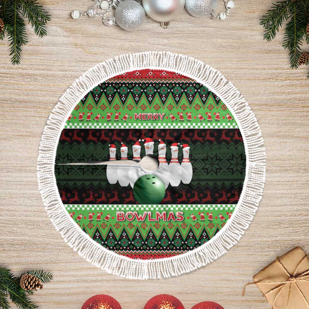 Bowling Christmas Tree Skirt Merry Bowlmas - Wonder Print Shop