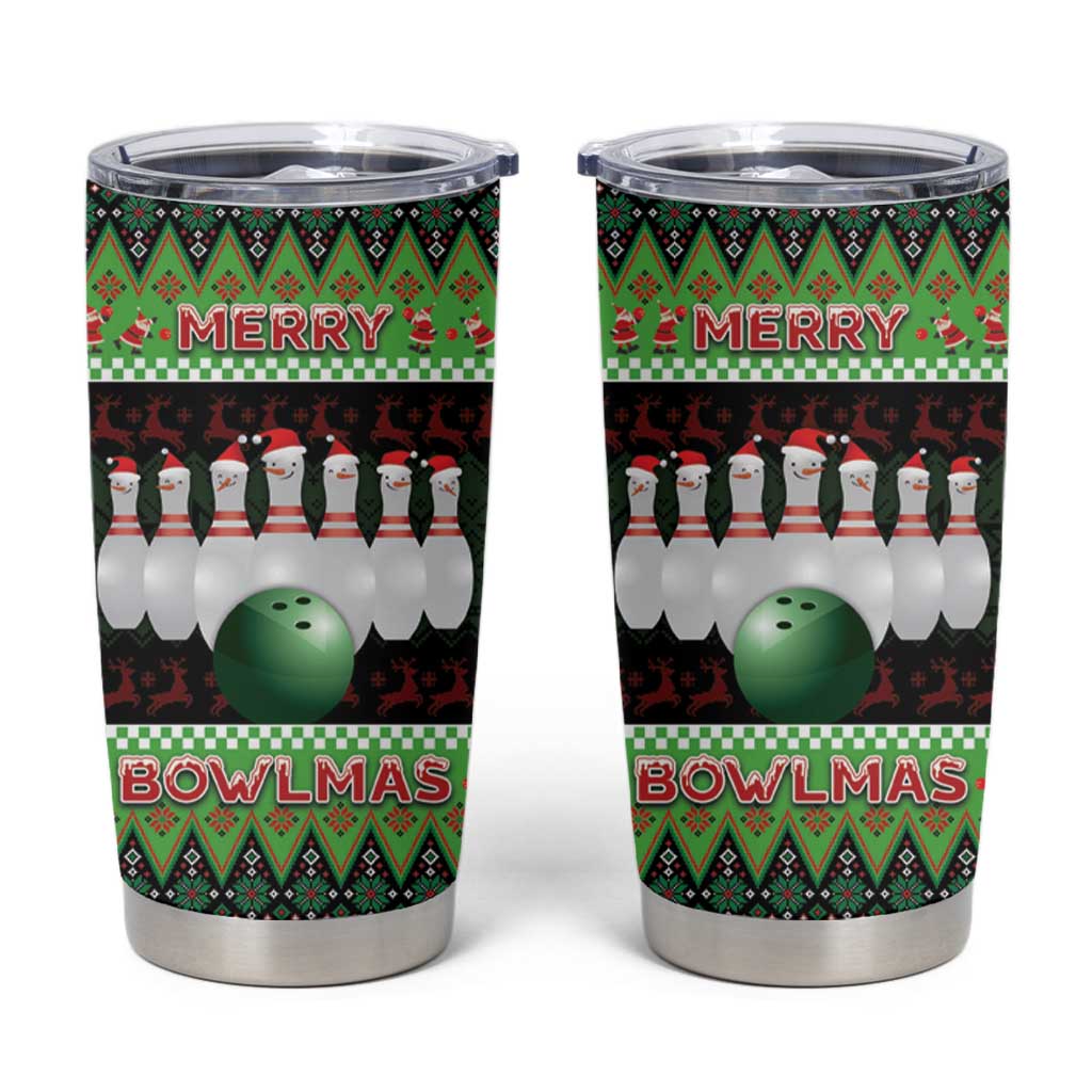 Bowling Christmas Tumbler Cup Merry Bowlmas - Wonder Print Shop