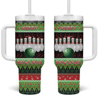 Bowling Christmas Tumbler With Handle Merry Bowlmas - Wonder Print Shop