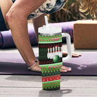 Bowling Christmas Tumbler With Handle Merry Bowlmas - Wonder Print Shop