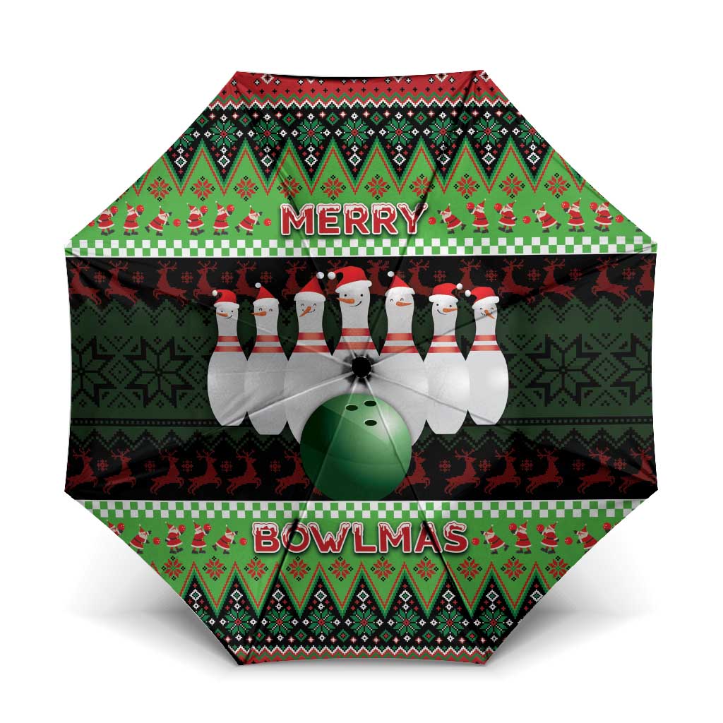 Bowling Christmas Umbrella Merry Bowlmas - Wonder Print Shop