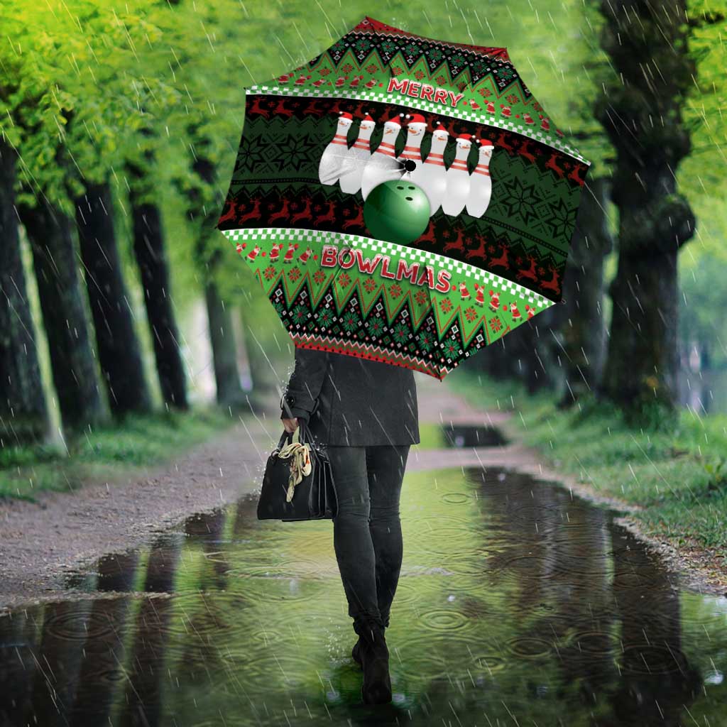 Bowling Christmas Umbrella Merry Bowlmas - Wonder Print Shop
