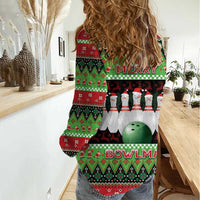 Bowling Christmas Women Casual Shirt Merry Bowlmas - Wonder Print Shop
