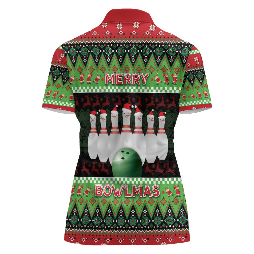 Bowling Christmas Women Polo Shirt Merry Bowlmas - Wonder Print Shop