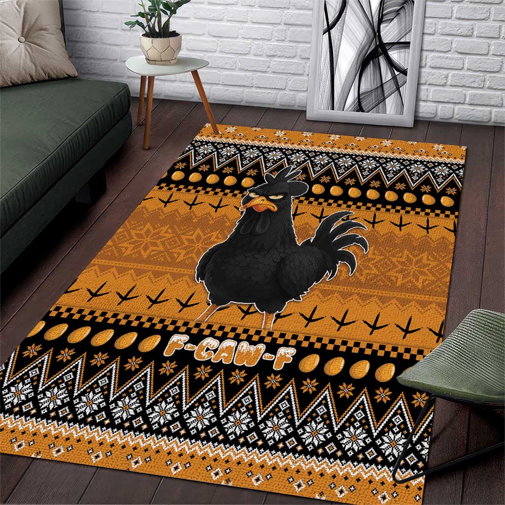 Chicken Christmas Area Rug F Caw F - Wonder Print Shop