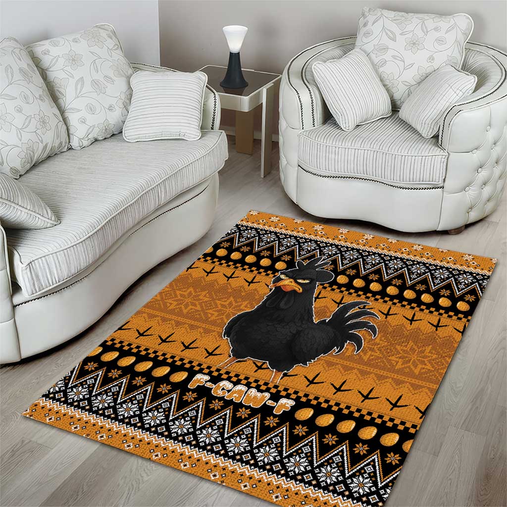 Chicken Christmas Area Rug F Caw F - Wonder Print Shop