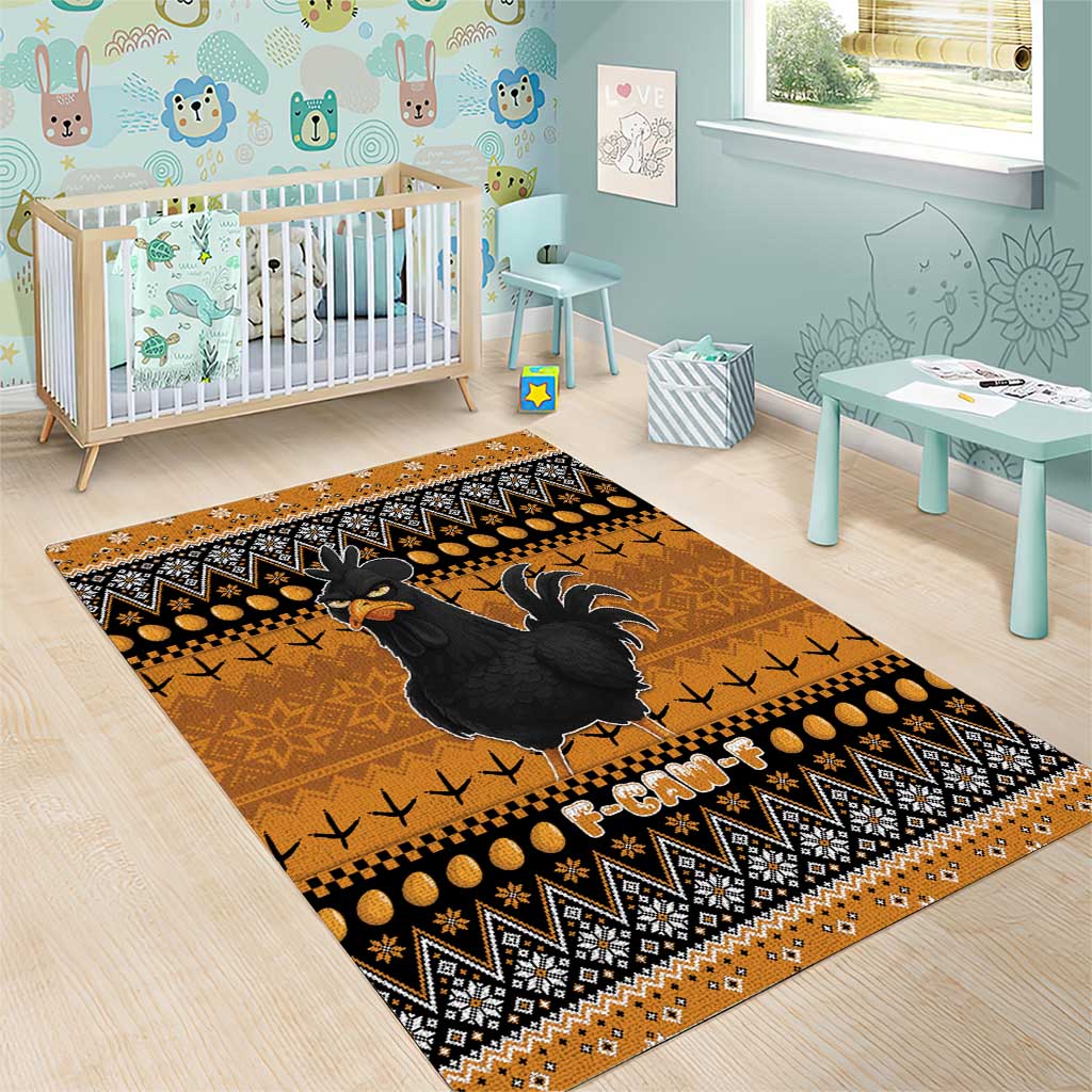 Chicken Christmas Area Rug F Caw F - Wonder Print Shop