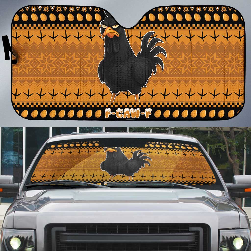 Chicken Christmas Auto Sun Shade F Caw F - Wonder Print Shop
