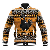 Chicken Christmas Baseball Jacket F Caw F - Wonder Print Shop