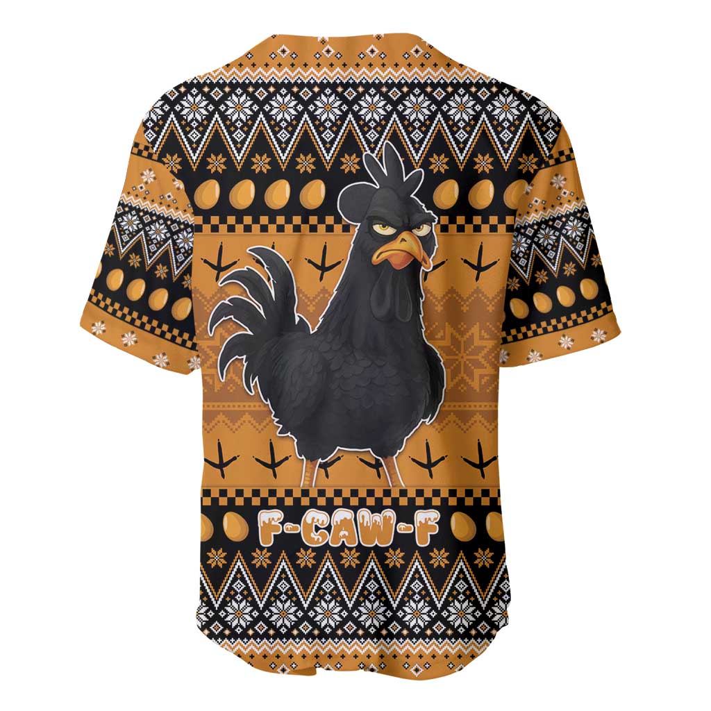 Chicken Christmas Baseball Jersey F Caw F - Wonder Print Shop