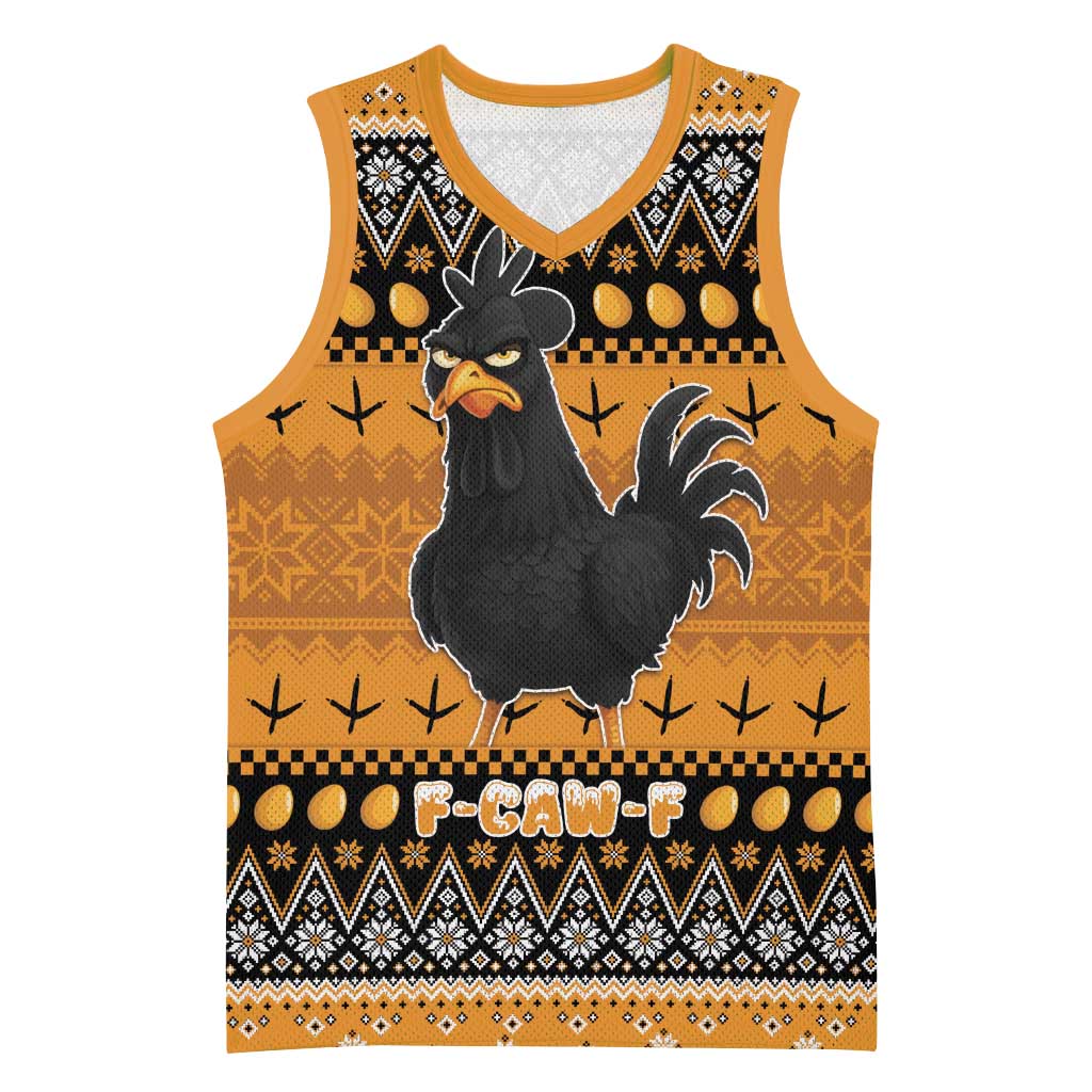 Chicken Christmas Basketball Jersey F Caw F - Wonder Print Shop
