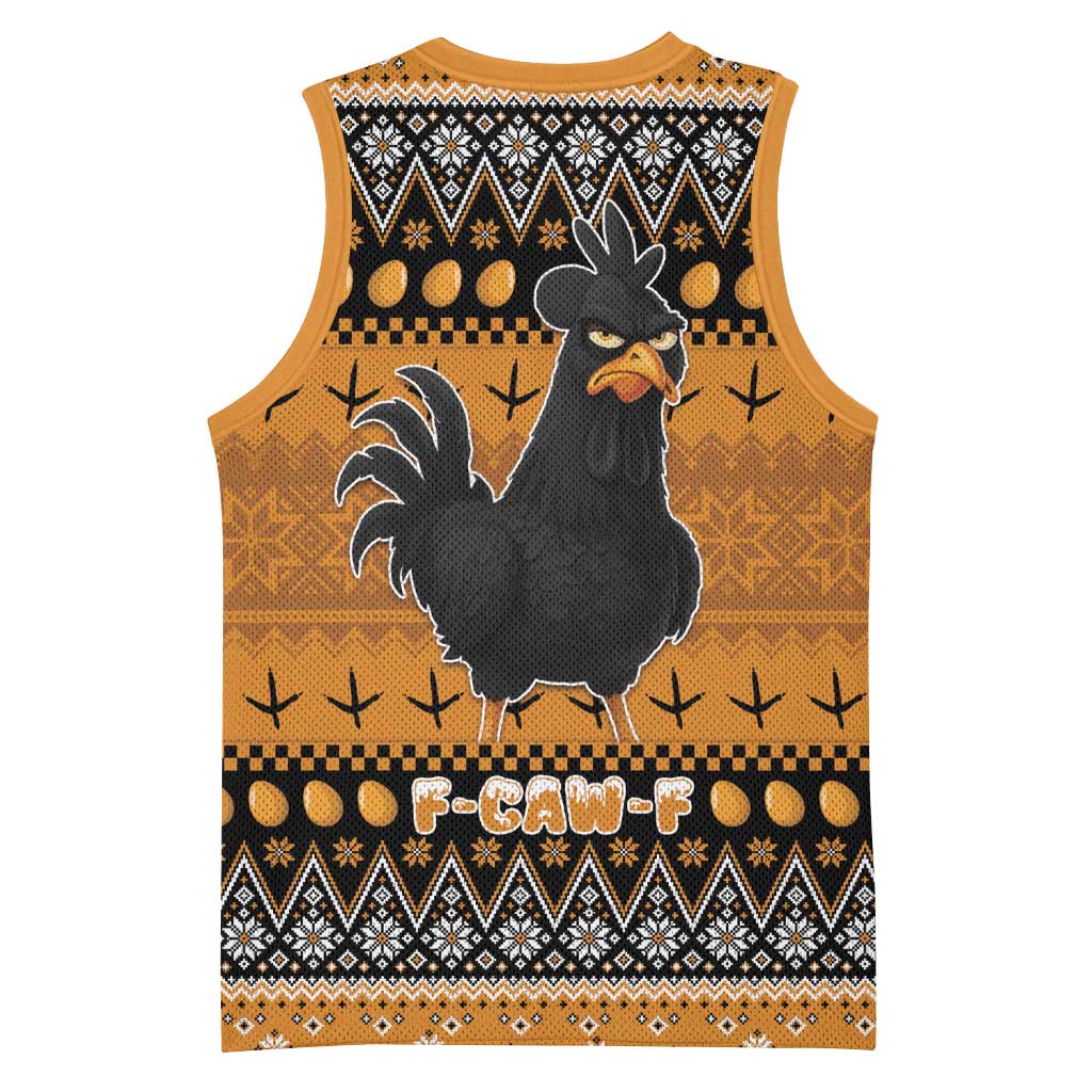 Chicken Christmas Basketball Jersey F Caw F - Wonder Print Shop