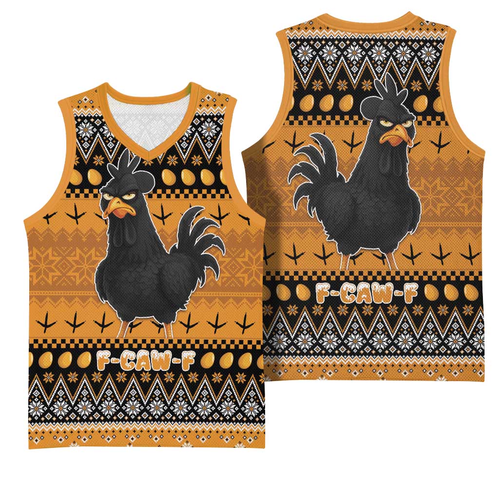 Chicken Christmas Basketball Jersey F Caw F - Wonder Print Shop