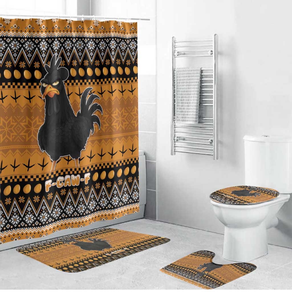 Chicken Christmas Bathroom Set F Caw F - Wonder Print Shop