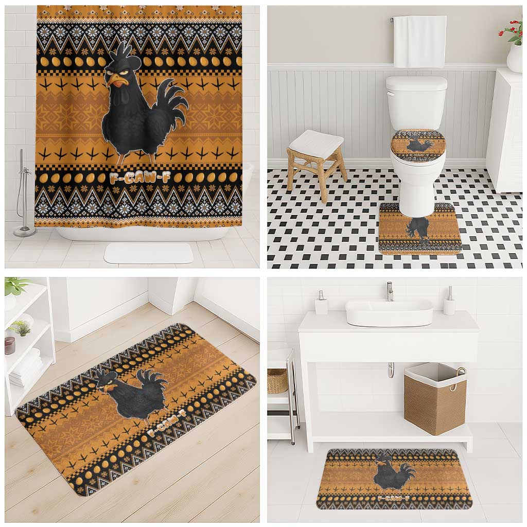Chicken Christmas Bathroom Set F Caw F - Wonder Print Shop