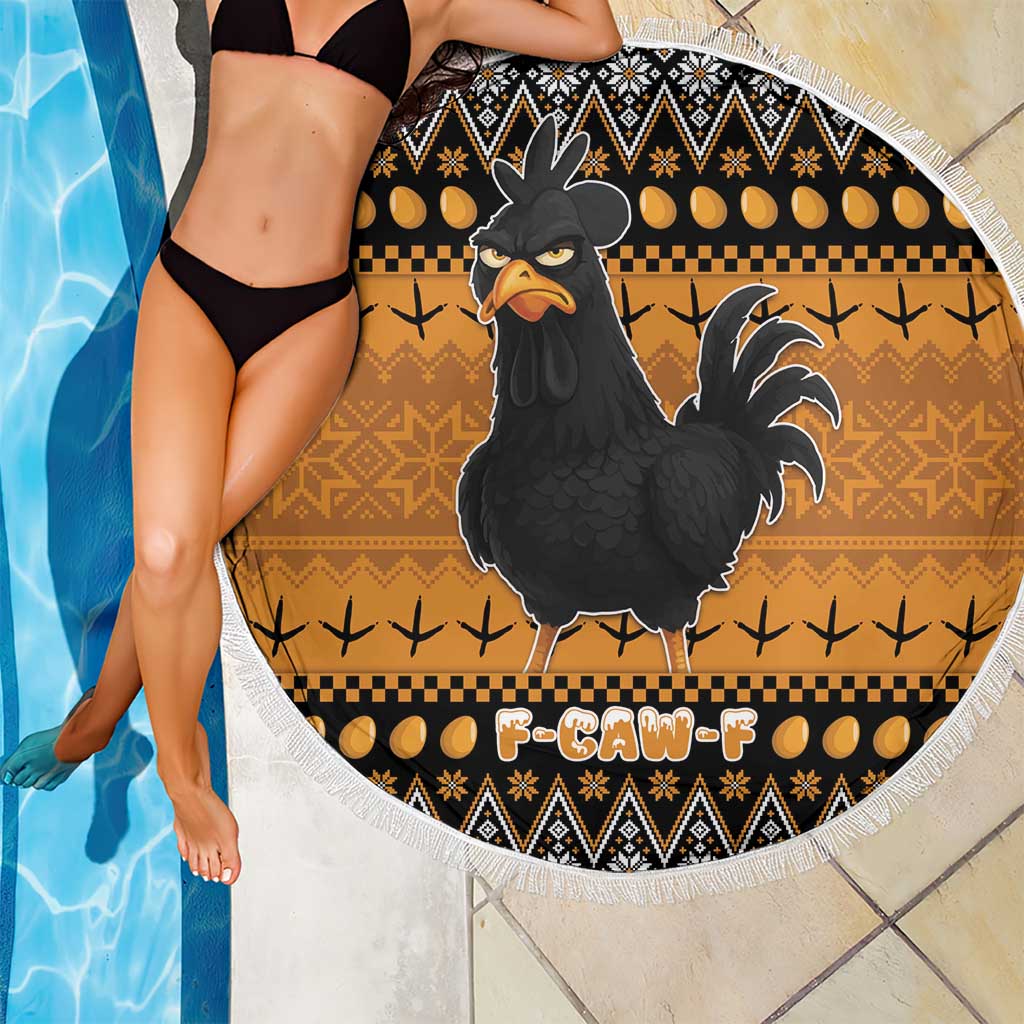 Chicken Christmas Beach Blanket F Caw F - Wonder Print Shop