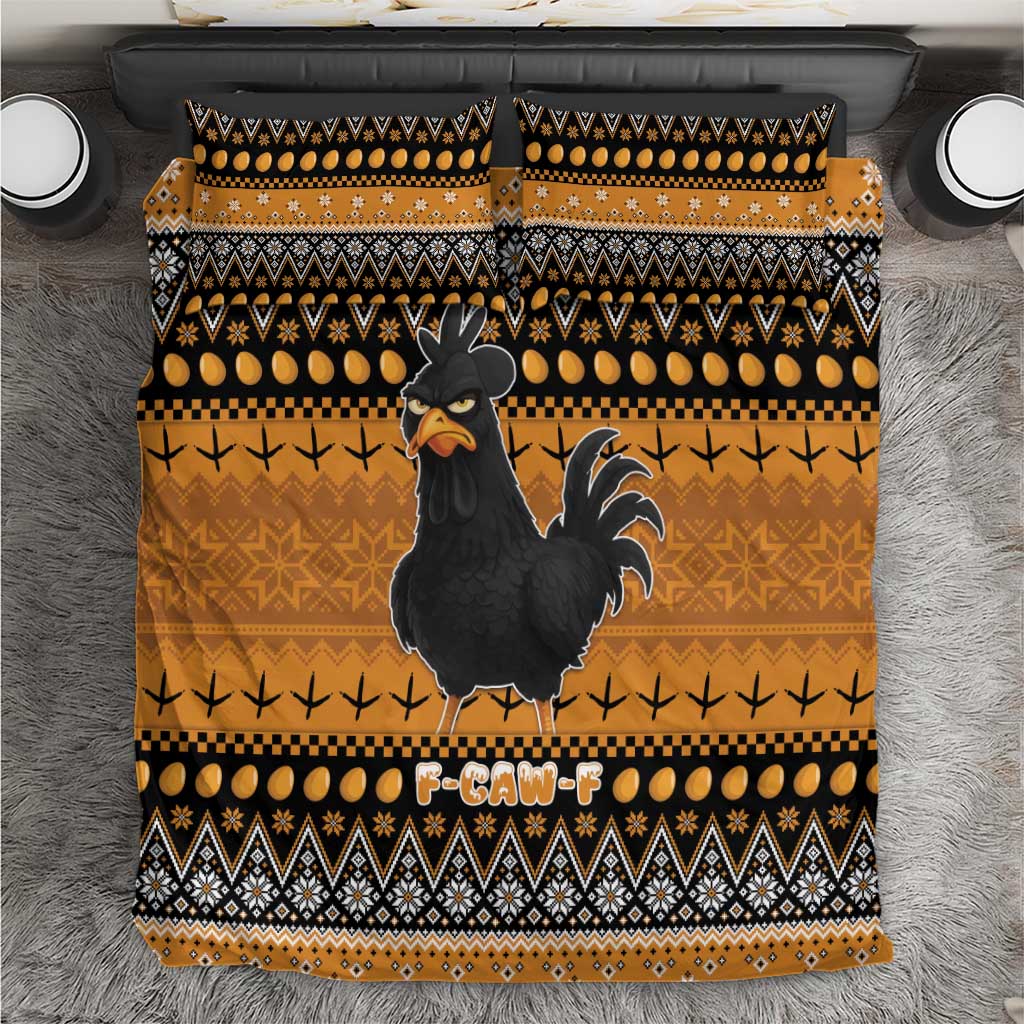 Chicken Christmas Bedding Set F Caw F - Wonder Print Shop