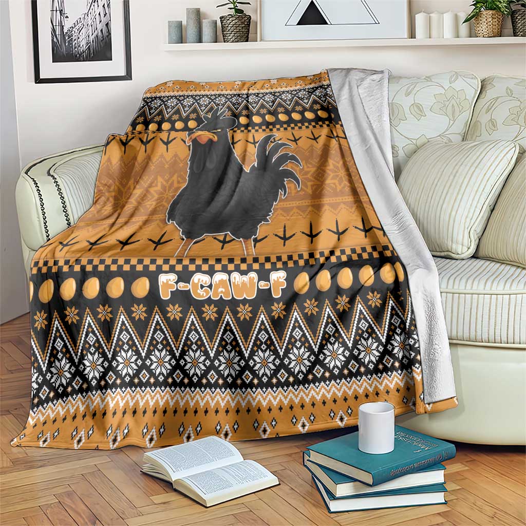 Chicken Christmas Blanket F Caw F - Wonder Print Shop