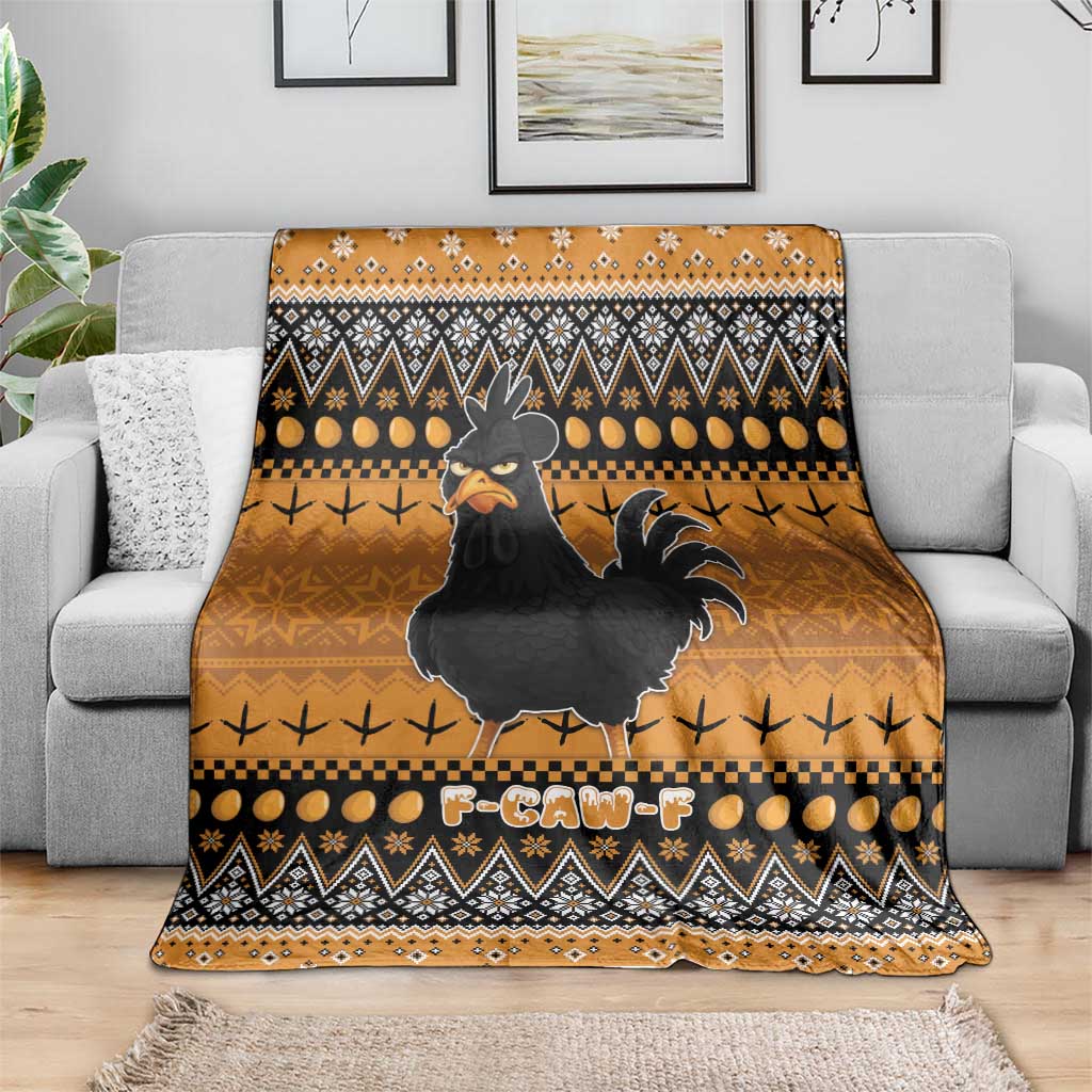 Chicken Christmas Blanket F Caw F - Wonder Print Shop