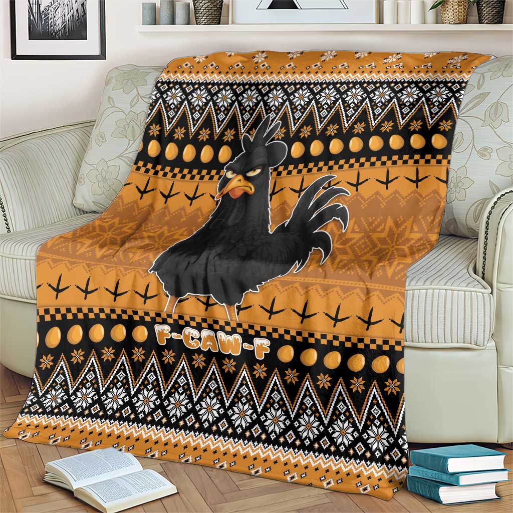 Chicken Christmas Blanket F Caw F - Wonder Print Shop