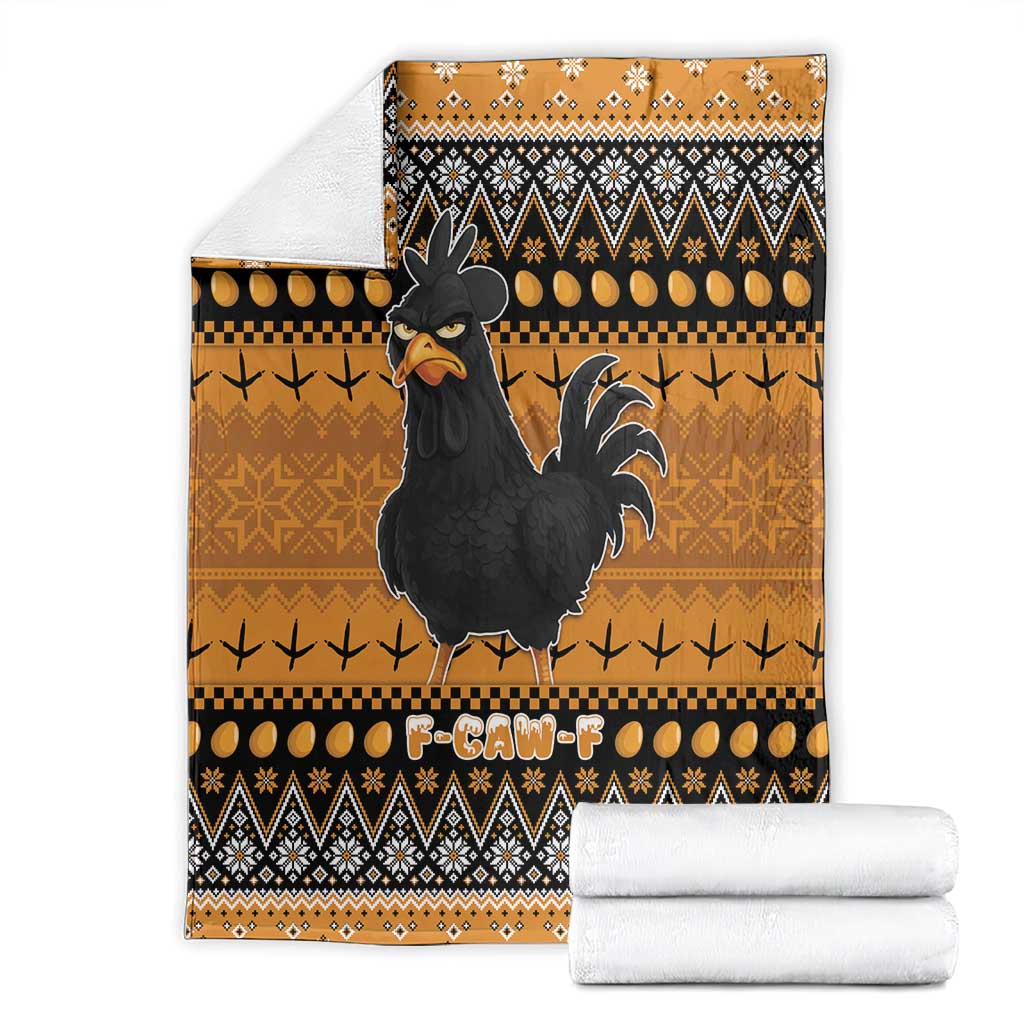 Chicken Christmas Blanket F Caw F - Wonder Print Shop