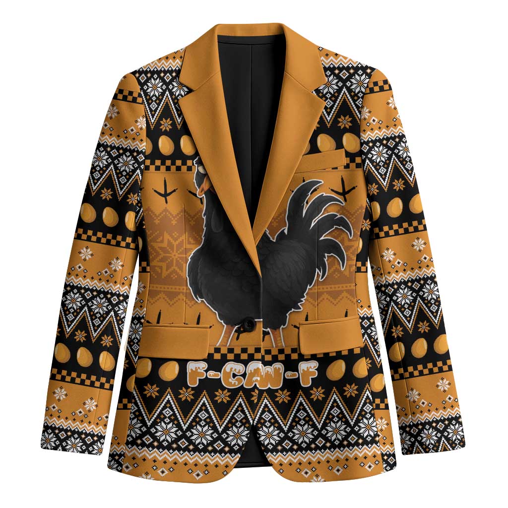 Chicken Christmas Blazer F Caw F - Wonder Print Shop