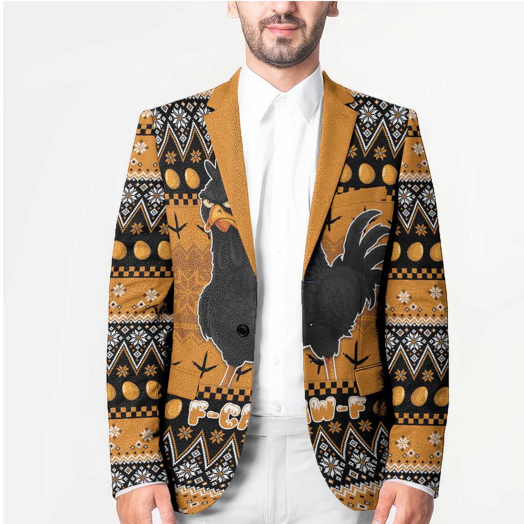 Chicken Christmas Blazer F Caw F - Wonder Print Shop
