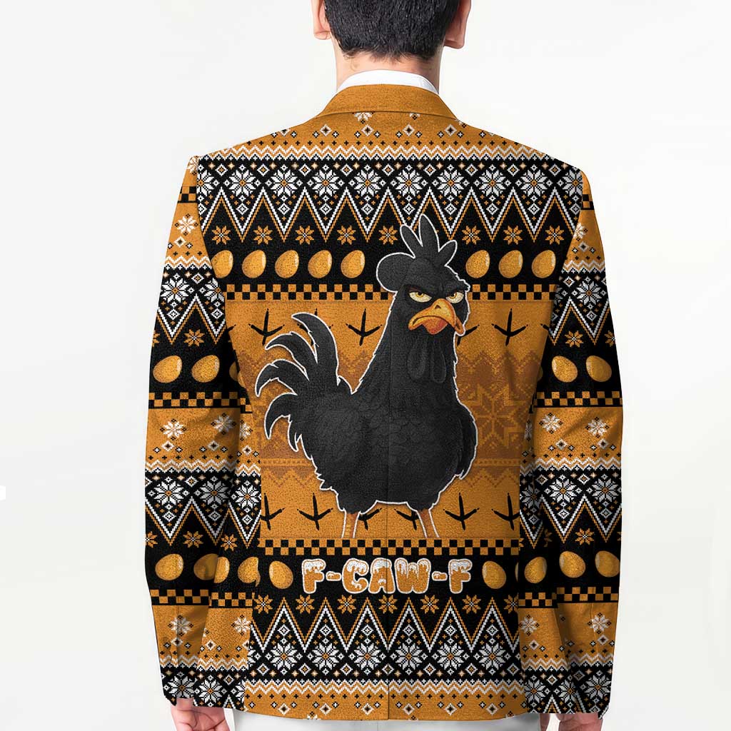 Chicken Christmas Blazer F Caw F - Wonder Print Shop
