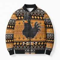 Chicken Christmas Bomber Puffer Jacket F Caw F - Wonder Print Shop