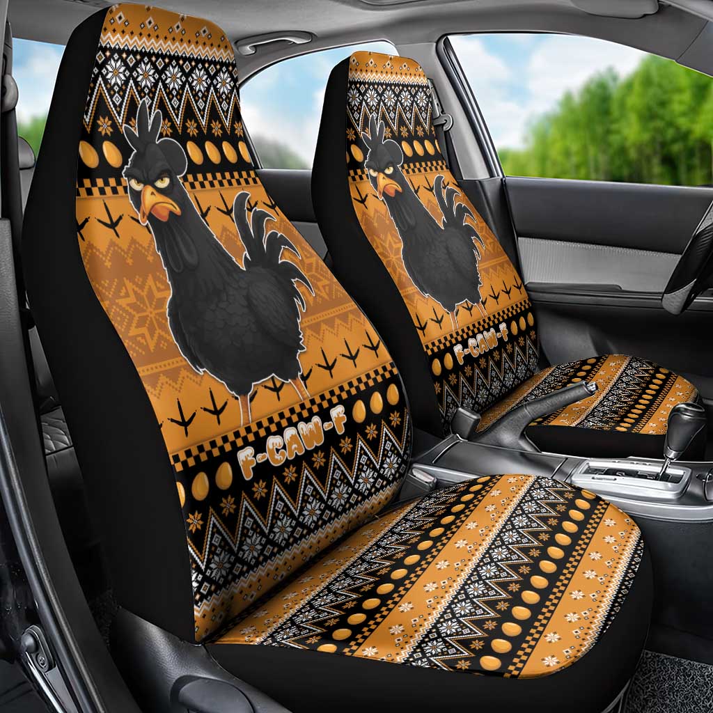 Chicken Christmas Car Seat Cover F Caw F - Wonder Print Shop