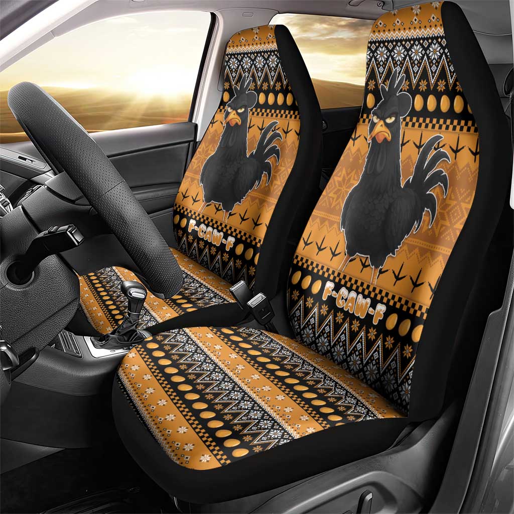Chicken Christmas Car Seat Cover F Caw F - Wonder Print Shop