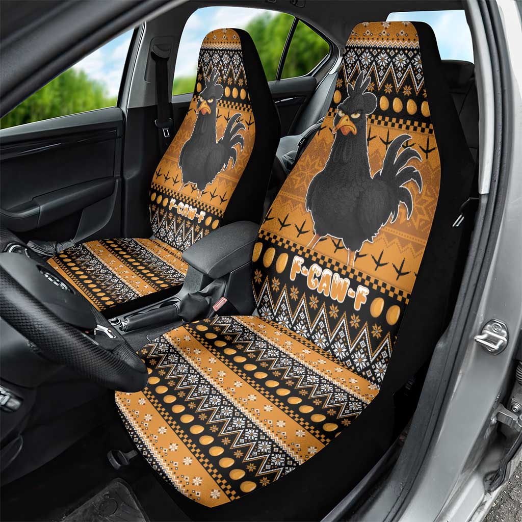 Chicken Christmas Car Seat Cover F Caw F - Wonder Print Shop
