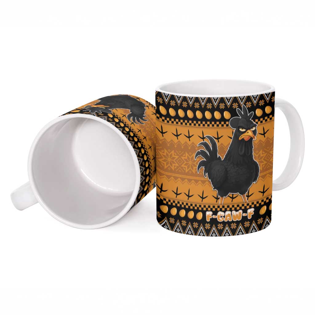 Chicken Christmas Ceramic Mug F Caw F - Wonder Print Shop