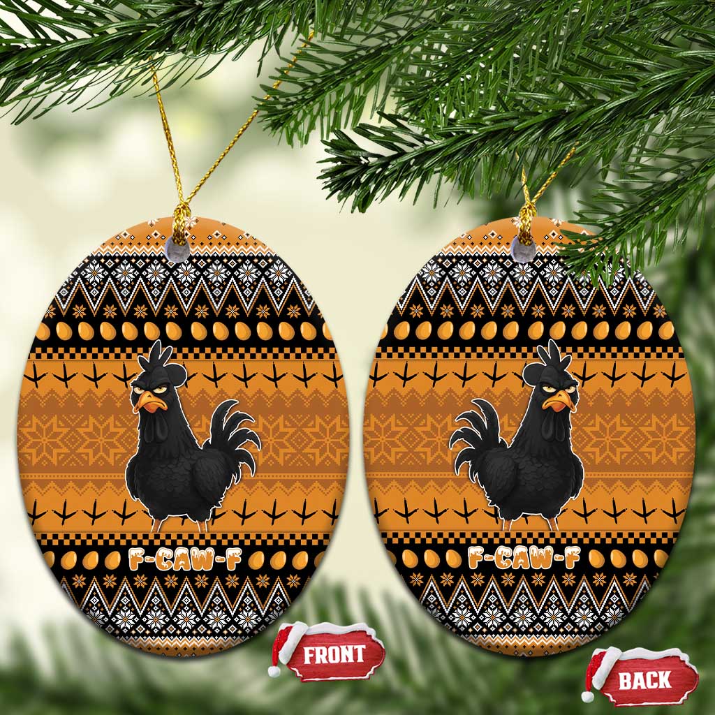 Chicken Christmas Ceramic Ornament F Caw F - Wonder Print Shop