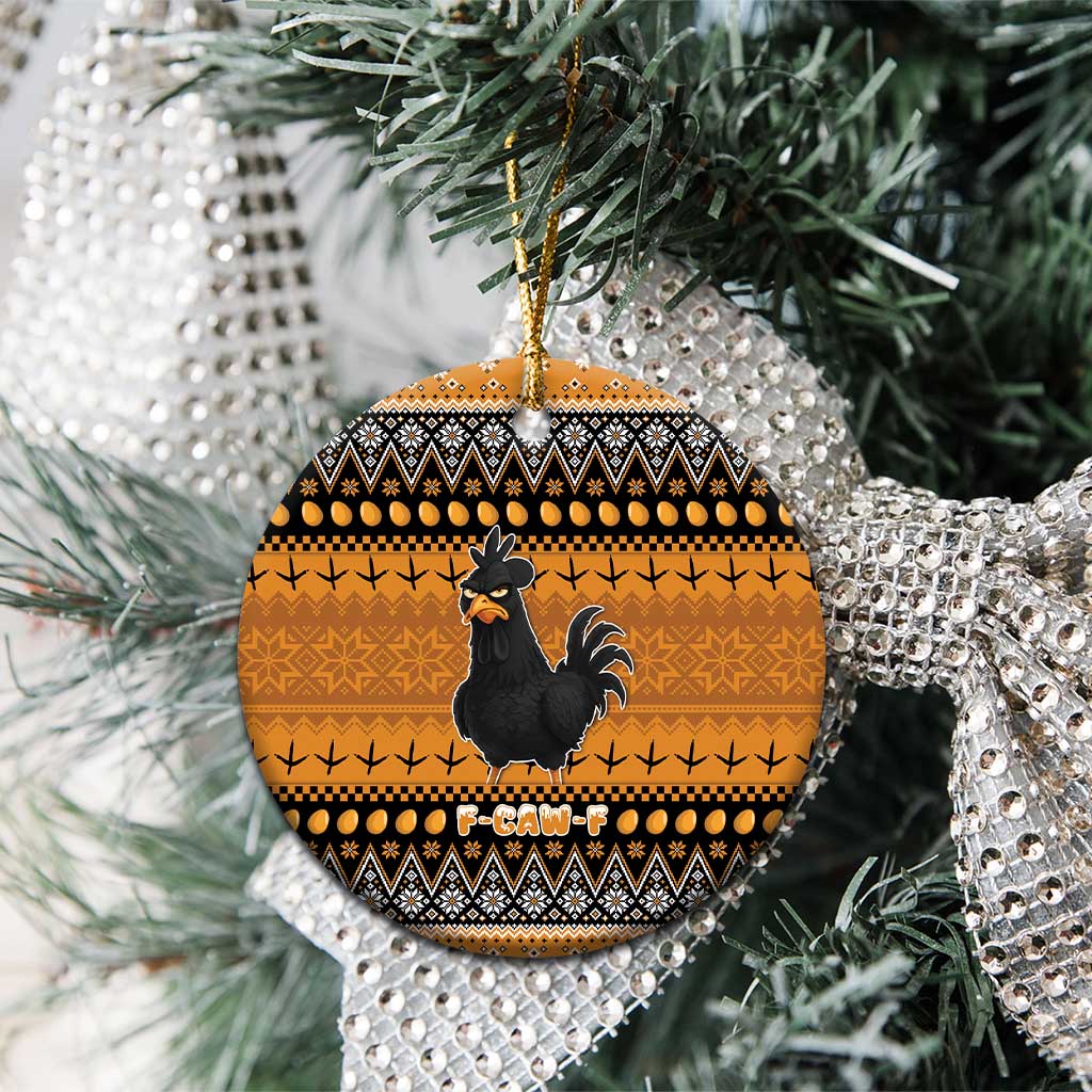 Chicken Christmas Ceramic Ornament F Caw F - Wonder Print Shop