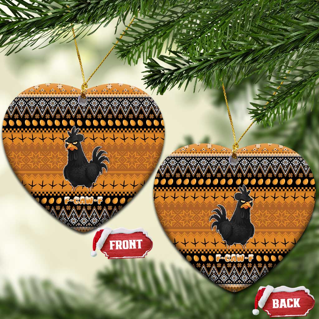 Chicken Christmas Ceramic Ornament F Caw F - Wonder Print Shop