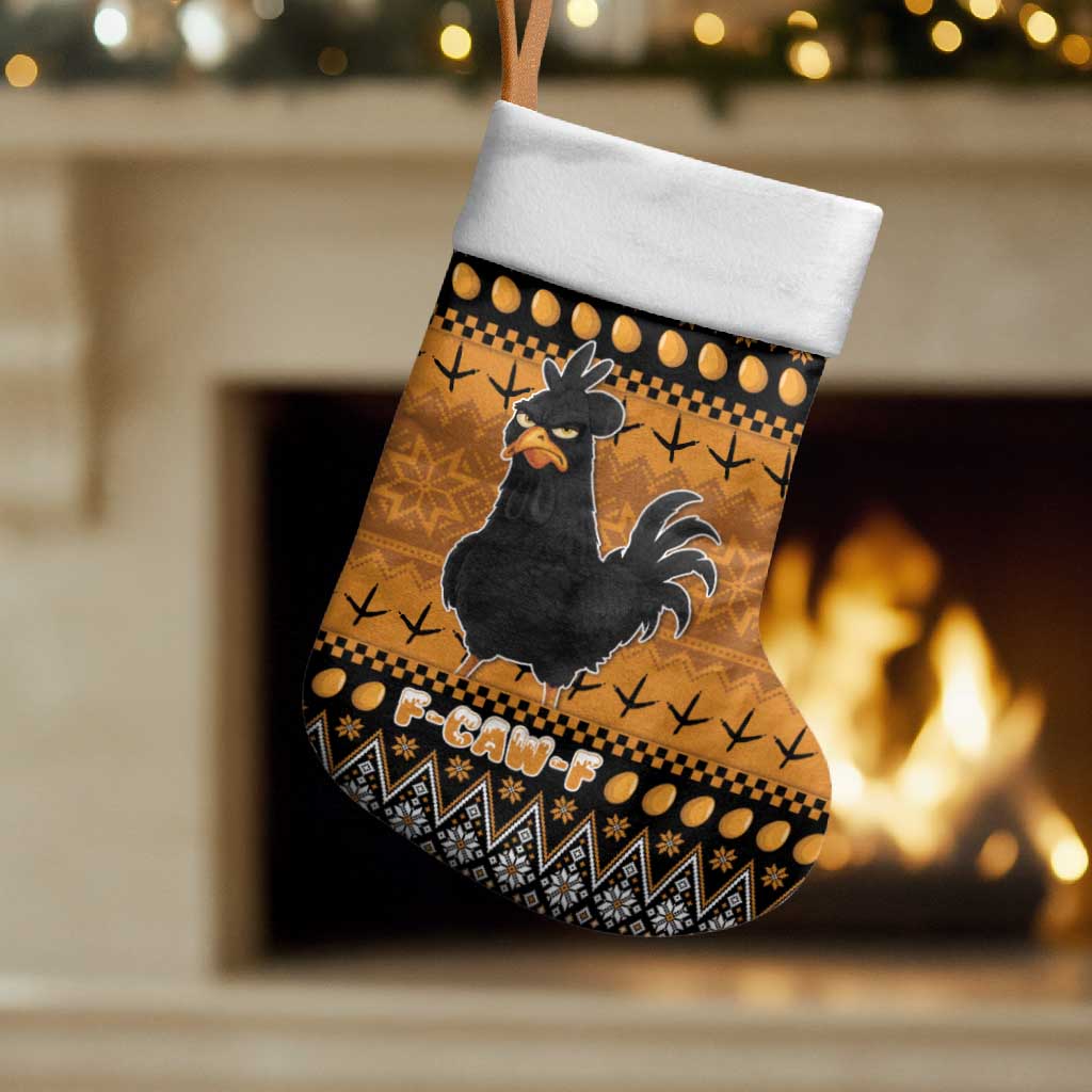 Chicken Christmas Stocking F Caw F - Wonder Print Shop